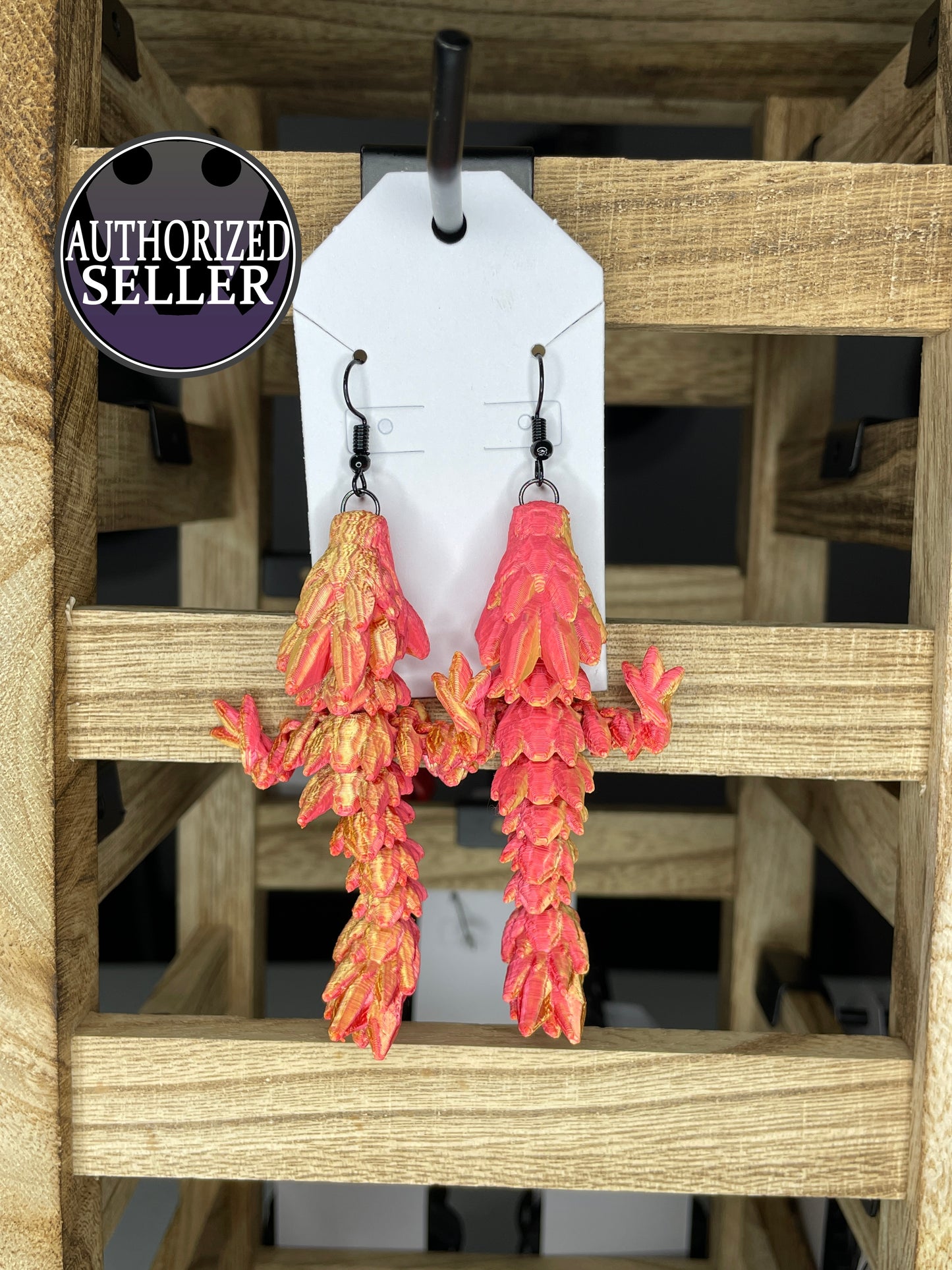 Gemstone Dragon Earrings by Cinderwing3D