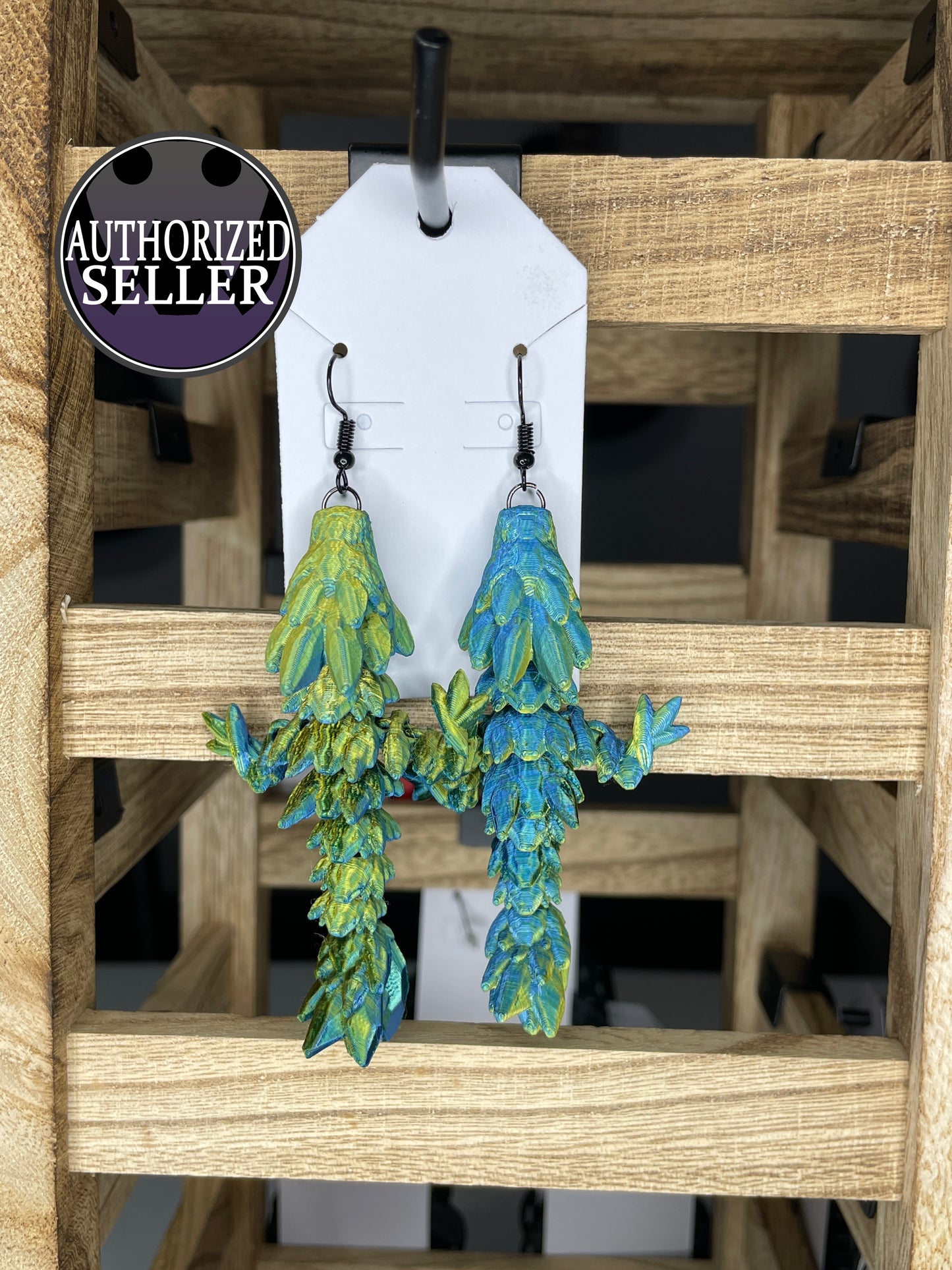 Gemstone Dragon Earrings by Cinderwing3D