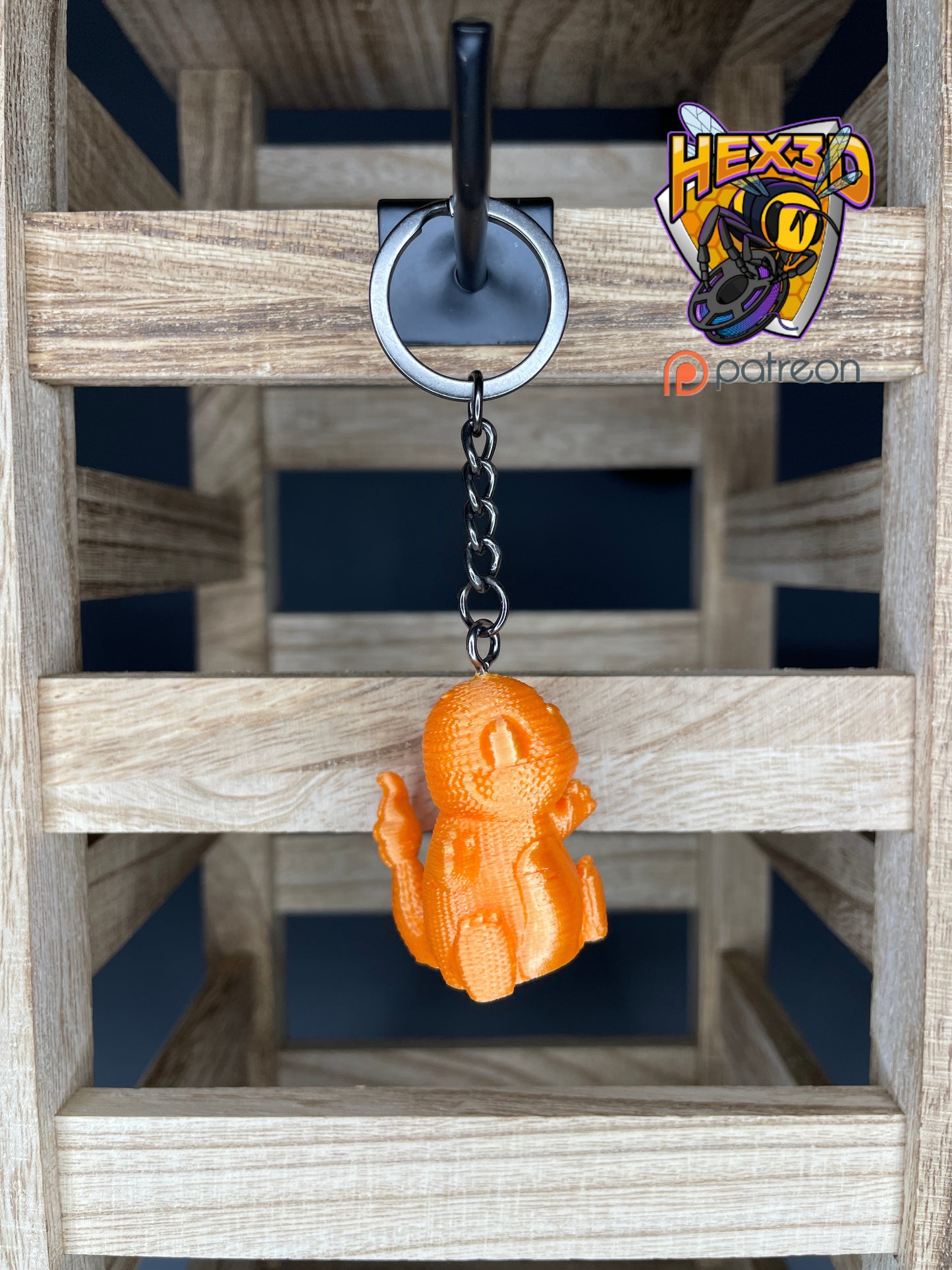 "Knitted" Charmander Keychain by Hex3D