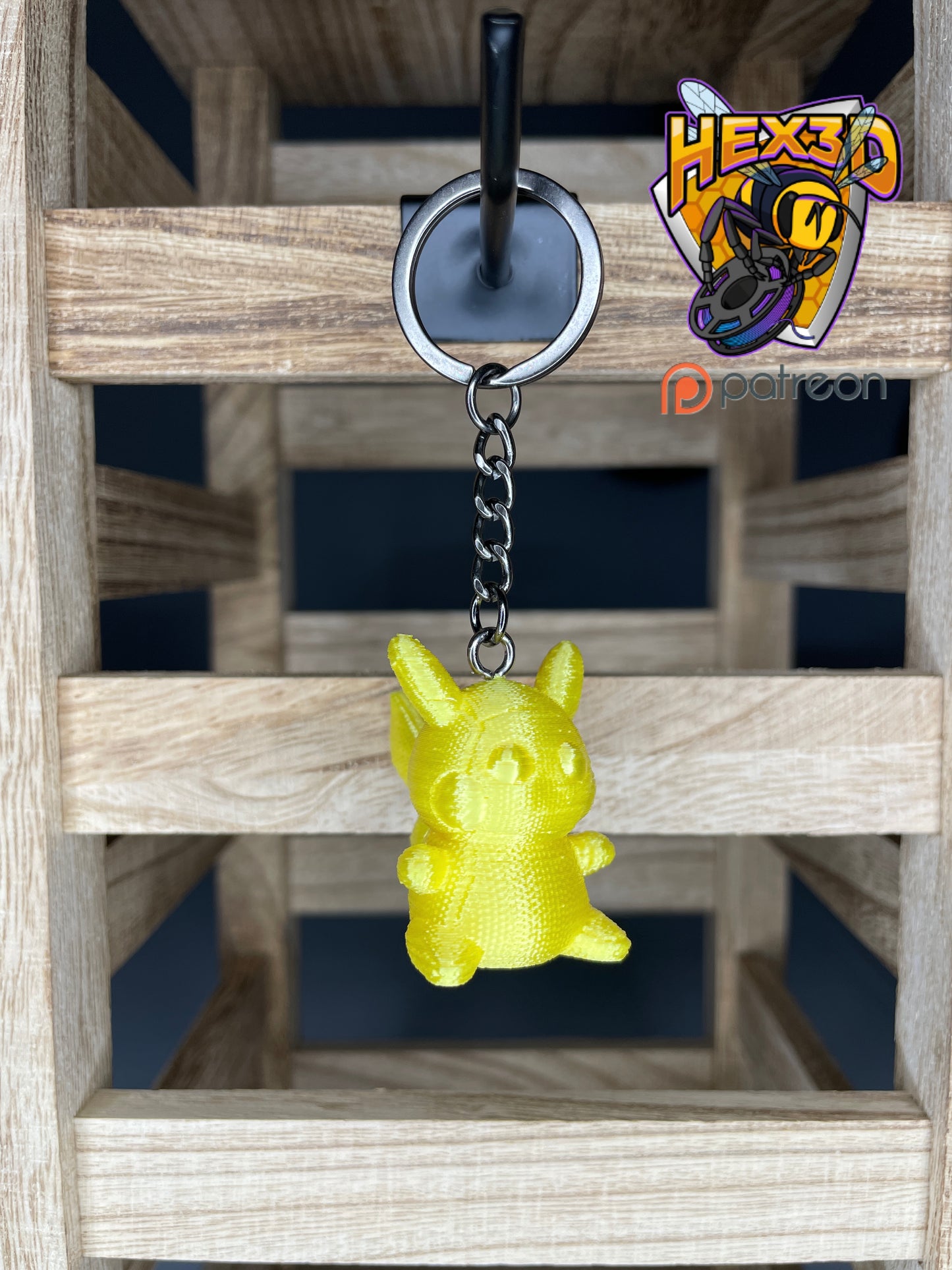 "Knitted" Pikachu Keychain by Hex3D