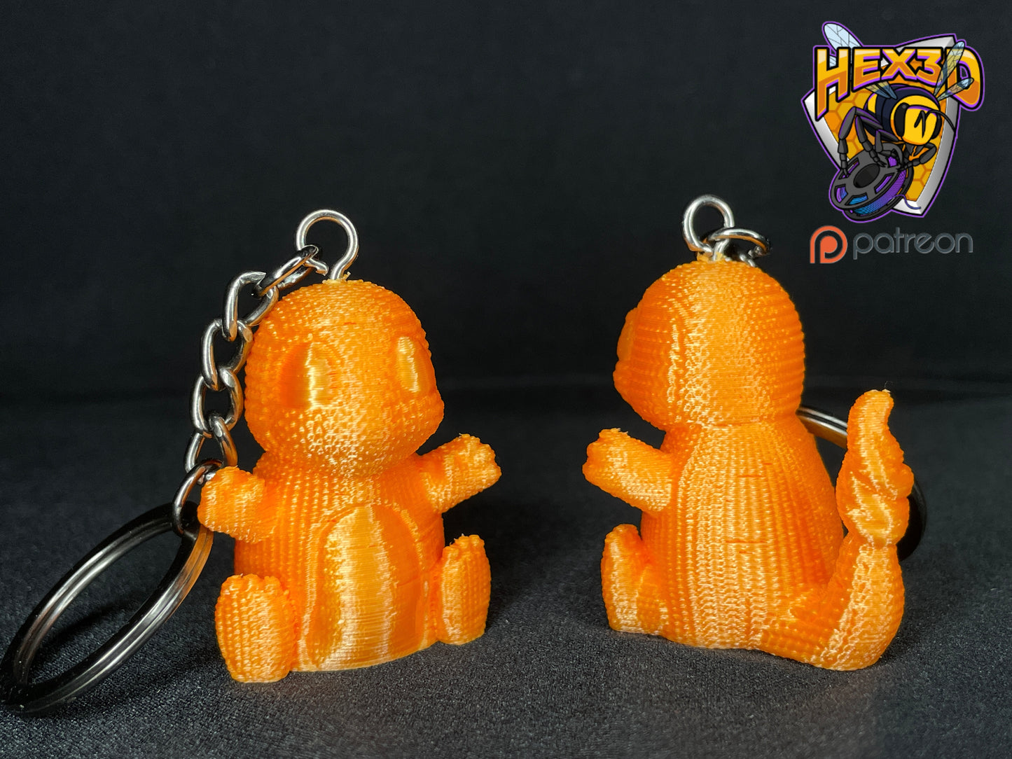 "Knitted" Charmander Keychain by Hex3D