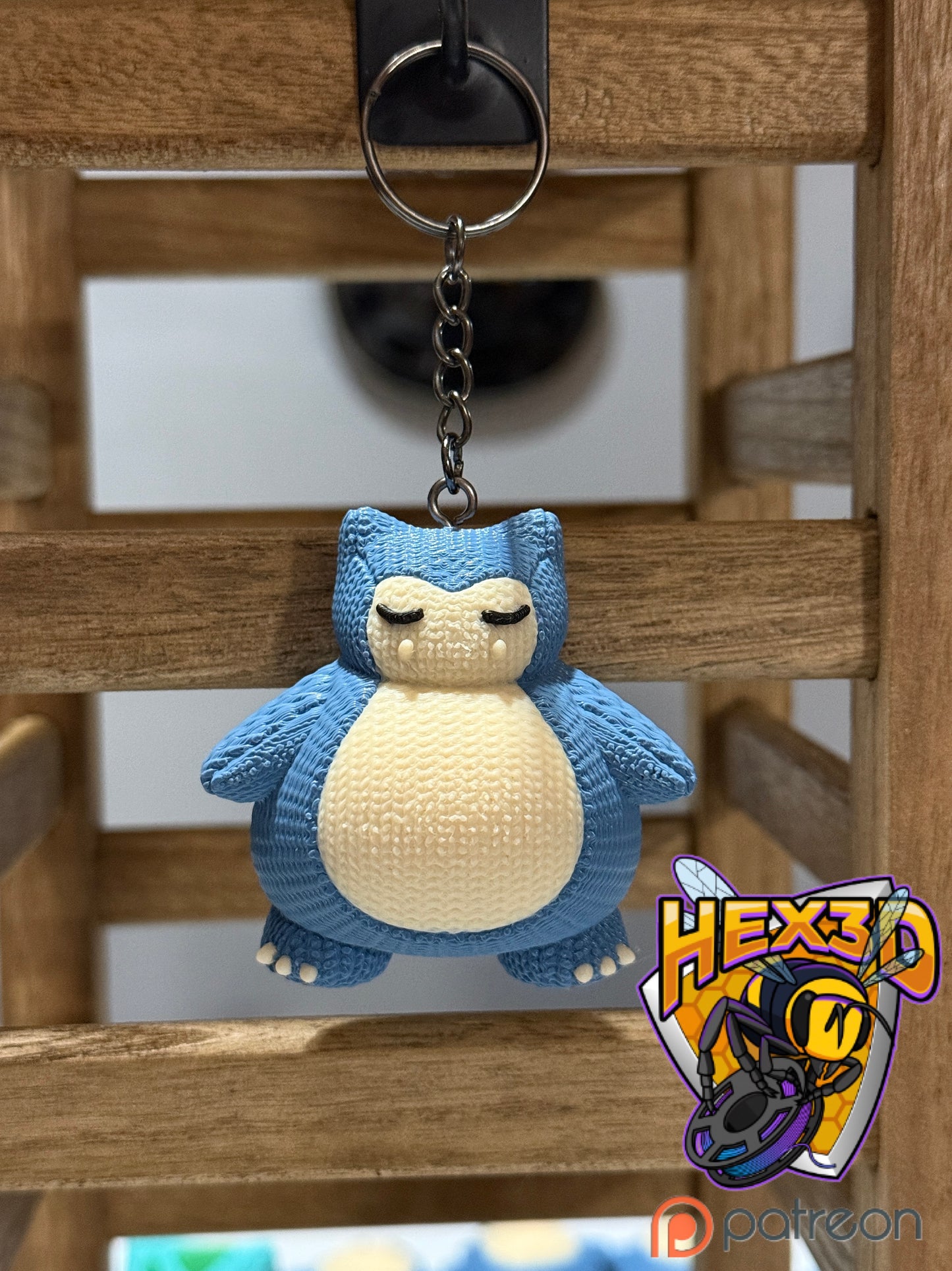 "Knitted" Snorlax Keychain by Hex3D