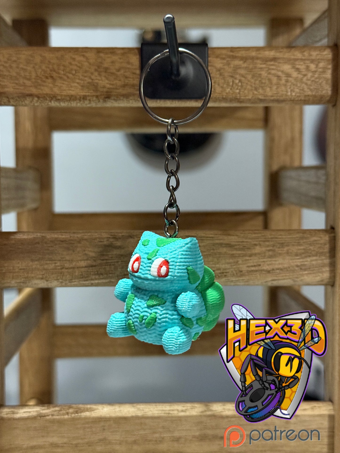 "Knitted" Bulbasaur Keychain by Hex3D